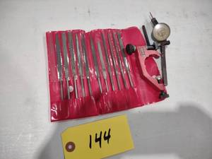 lot 144 image: Quill Mount Indicator & Needle File...