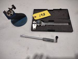 lot 193 image: Micrometer, Micrometer Stand, & Cal...