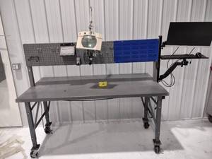 lot 25 image: Rolling Workbench with Magnifying L...
