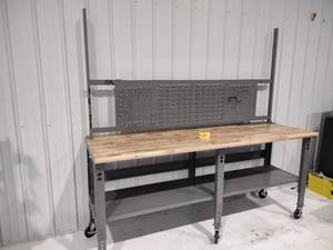 lot 26 image: Rolling Workbench, Maple Butcherblo...