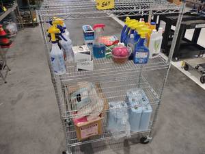 lot 569 image: NSF Wire Cart, 36x18x55, With Assor...