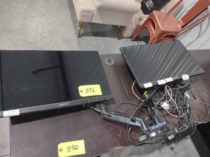 lot 592 image: (2) Monitors with Common Base...