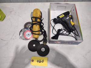 lot 460 image: (2) Glue Guns & Grinder...