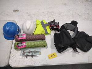 lot 505 image: Toolbelt, Hardhats, Rope, & Cleats...