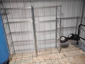 lot 521 image: (3) NSF Wire Racks, (2) 36x16x68 & ...