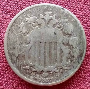 lot 29 image: 1867 Shield Nickel