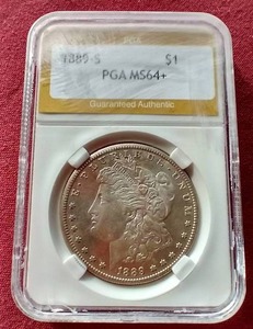 1889-S Morgan Dollar - PGA MS64+ Key Coin!