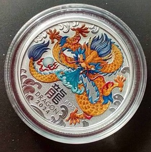lot 60 image: 2024 Australian 14oz Colorized Silver Coin