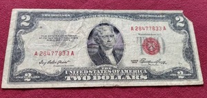 lot 67 image: 1953 Red Seal $2 Note