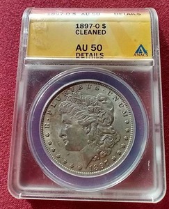 lot 70 image: 1897-O Morgan Dollar - ANACS AU50 Cleaned