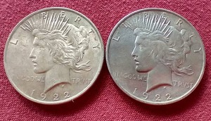 lot 86 image: (2) 1922 Peace Dollars