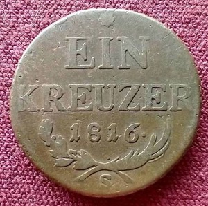 lot 91 image: 1816 Austrian 1 Kreuzer Coin