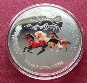 lot 118 image: Gorgeous 2014 Tokelau 1oz Silver Year of the Horse Coin