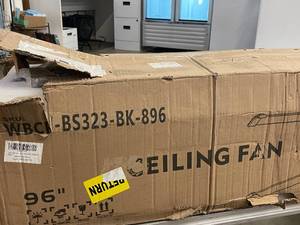 lot 2 image: 96 Inch Black Ceiling Fan in Open Box