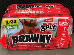 Brawny Tear-A-Square 3-Ply Paper Towels, 12 Double Rolls (Equals 24 Regular Rolls)