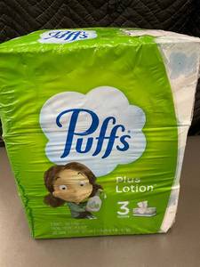 lot 50 image: Puffs Plus Lotion Facial Tissue 3 Box Pack