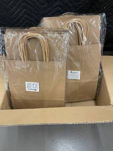 lot 216 image: Bulk Lot of 100 Brown Paper Bags with Handles