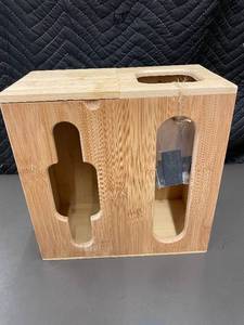 lot 220 image: Bamboo Storage Organizer for Trash and Grocery Bags with Mounting Hardware