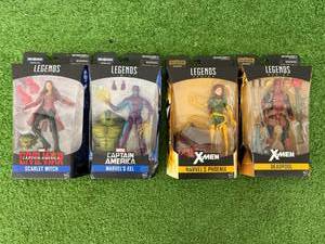 lot 11 image: Marvel Legends Scarlet Witch, Deadpool, Marvels Eel & Phoenix