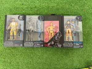 lot 17 image: Star Wars The Black Series Bossk, IG-88, C-3PO & Princess Leia