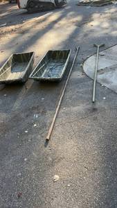 lot 337 image: Set of 2 Poly hunting Sleds with pull Ropes and duck hunting push-pulls