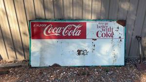 lot 341 image: Vintage Coca-Cola Metal Advertising Sign. 4x8