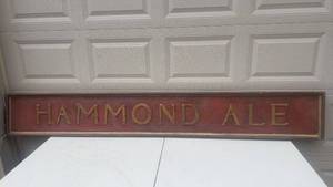 lot 356 image: Vintage Wooden Hammond Ale Brewery Sign