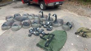 lot 404 image: Set of 14 Canada Giant Goose Hunting Decoys with Removable Heads and Storage Bags