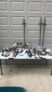 lot 407 image: Set of 5 Motion Duck Decoys with Wings, Stakes, and Accessories