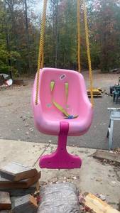 lot 408 image: Pink Toddler Swing Seat with Safety Straps