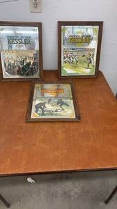 lot 843 image: Set of 3 Smooth as Silk Kessler Advertising Mirror Prints in Wood Frames