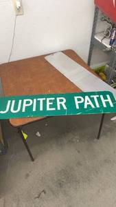 lot 862 image: Jupiter Path Green Street Sign with Blank Metal Sign