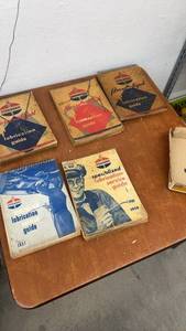 lot 868 image: Set of 5 Vintage Standard Oil Lubrication Service Guides 1940s-1950s