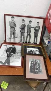 lot 887 image: Collection of 4 Framed Beatles Black and White Prints
