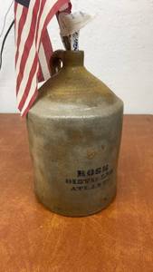 lot 913 image: Antique Stoneware Jug Marked Rose Distillers Atlanta