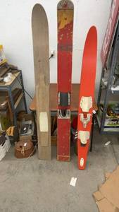 lot 914 image: Group of 3 Vintage Water Skis Various Styles and Materials