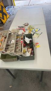 lot 929 image: Fishing Tackle Box with Assorted Lures, Floats, and Accessories
