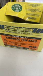 lot 941 image: Box of Maze Nails Hardwood Trim Nails 2 Inch HT-200