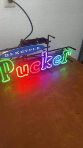 lot 1745 image: DeKuyper Pucker Neon Bar Sign with Multicolor Lights