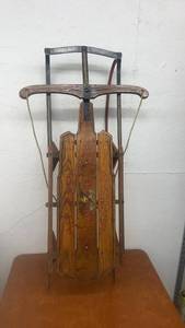 lot 1761 image: Vintage Flexible Flyer Wooden Sled with Steel Runners