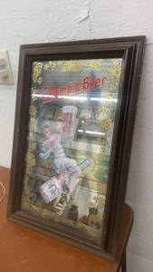 lot 1775 image: Vintage Olympia Beer Acid Etched Mirror by Lucid Lines 1979