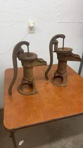 lot 1788 image: Pair of Vintage Cast Iron Hand Water Pumps