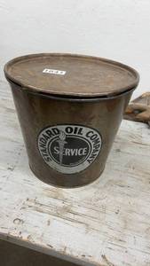 lot 1841 image: Vintage Standard Oil Company Mica Axle Grease Tin Can