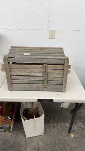 lot 1857 image: Wooden Slatted Crate with Side Handles