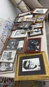 lot 1870 image: Collection of Framed Black and White Celebrity Photographs