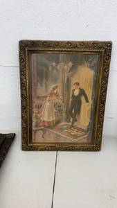 lot 1878 image: 1906 Schlitz Beer Advertising Print The Maids Dilemma in Ornate Frame