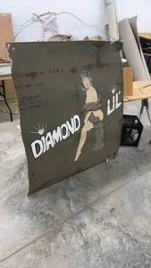lot 1894 image: WWII B-24D Bomber Fuselage Panel Diamond Lil Nose Art Section