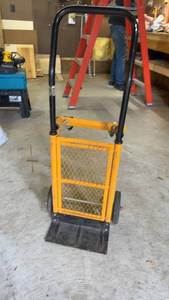lot 1269 image: Folding Hand Truck with Mesh Platform and Pneumatic Wheels