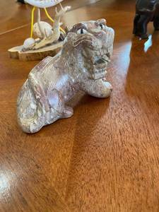 lot 1372 image: Collection of Handcrafted Animal Figurines - Wood and Stone