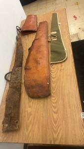 lot 270 image: Set of 4 Vintage Rifle and Shotgun Soft Cases Leather and Canvas